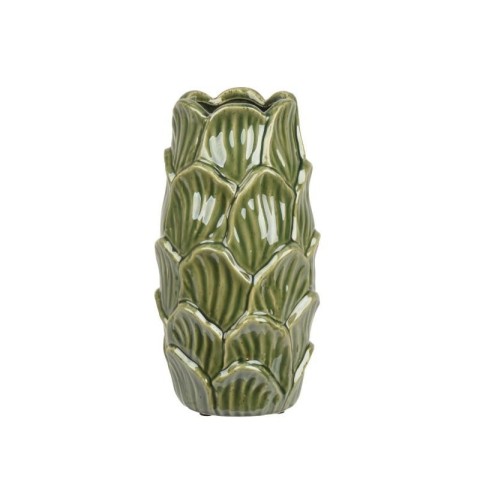 VASO VERDE FOGLIE IN RILIEVO H.37 D.16